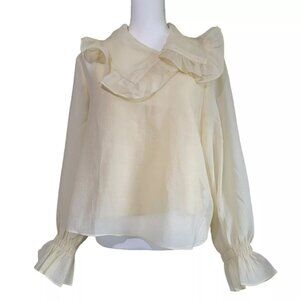 & Other Stories Sheer Ruffled Top with Tank US 4